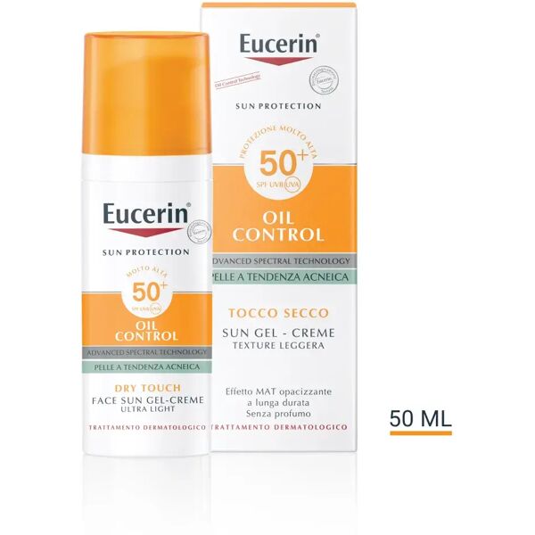 eucerin sun oil control gel-crema tocco secco fp 50+ protezione viso pelle grassa 50 ml