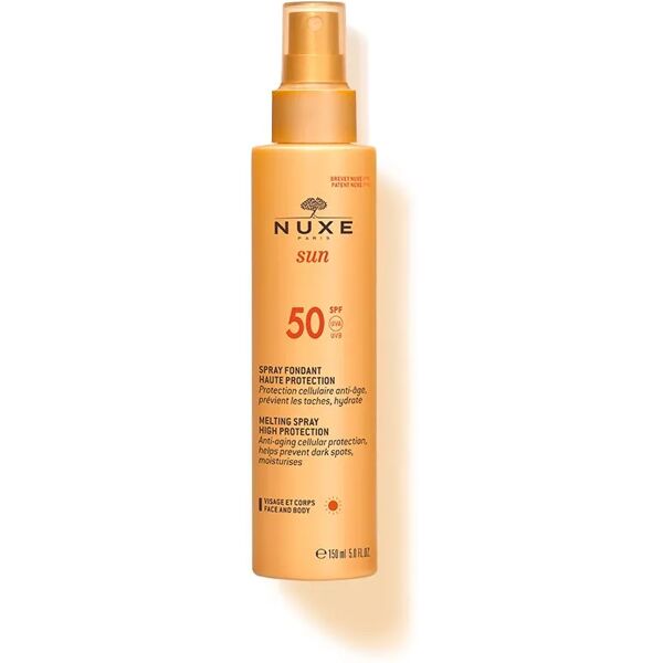 nuxe sun spray solare viso e corpo protezione alta spf50 anti-età 150 ml