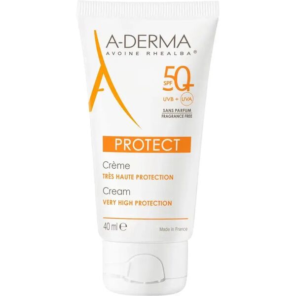 a-derma protect crema solare senza profumo spf 50+ tubo 40 ml