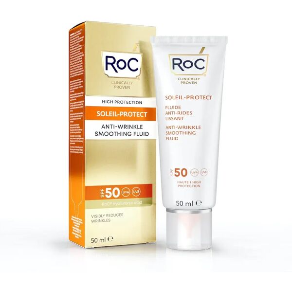 roc fluido solare viso spf50+ anti-rughe levigante 50 ml