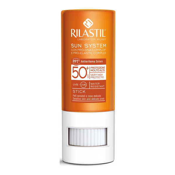 rilastil sun system stick solare 50+ trasparente 8,5 ml