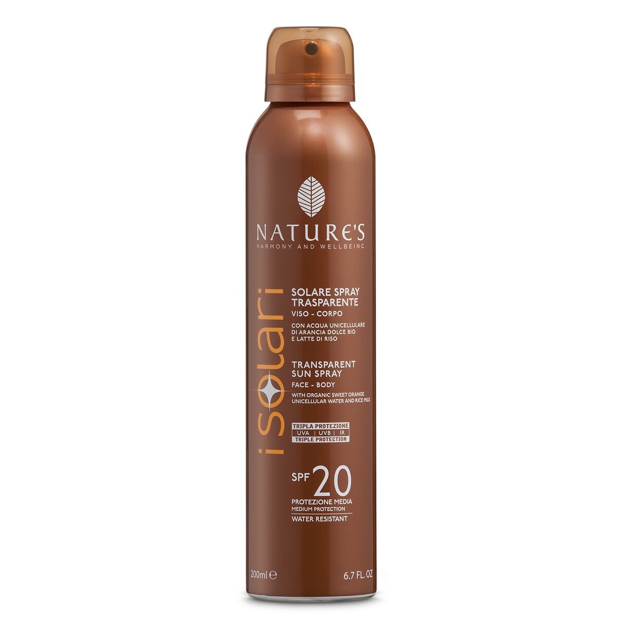 Nature's Solare Spray Trasparente SPF 20