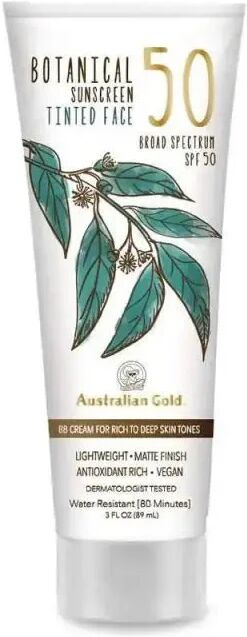 Australian Gold Botanical Sunscreen Tinted Face SPF 50 Dark 89ml crema solare viso