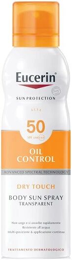 EUCERIN Sun Protection Oil Control Dry Touch Spf50 Body Sun Spray Trasparent 200 Ml