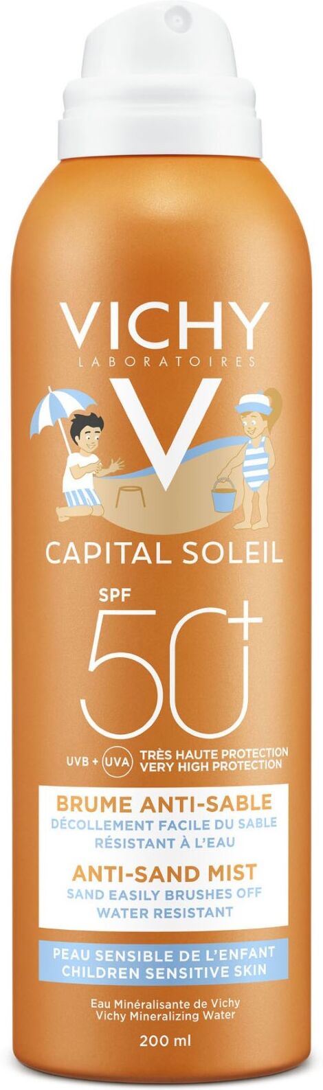 Vichy Capital Soleil Spray Anti-sabbia Per Bambini Spf 50 200ml