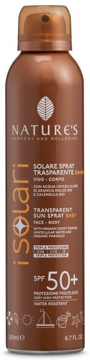 Nature's I Solari Spray Trasparente Baby Spf50+ 200ml