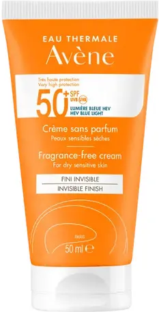 Pierre Fabre Solari Avene Solare Crema Protezione SPF50+ Senza Profumo 50ml - Protezione Solare per Pelle Sensibile e Secca