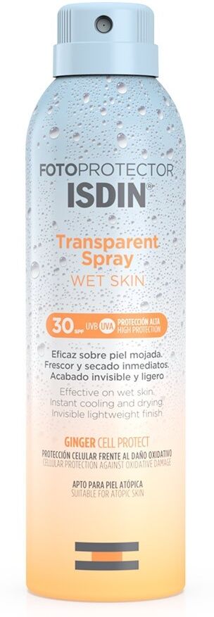 Isdin fotoprotector spray trasparente wet skin spf 30 250ml