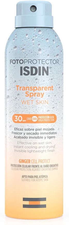 Isdin Fotoprotector Spray Trasparente Wet Skin SPF 30 Protezione Corpo 250 ml