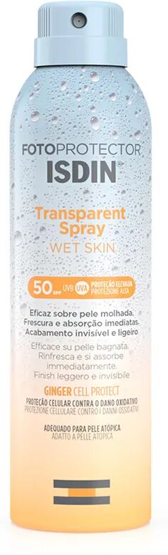 Isdin Fotoprotector Spray Trasparente Wet Skin SPF 50 Protezione Corpo 250 ml