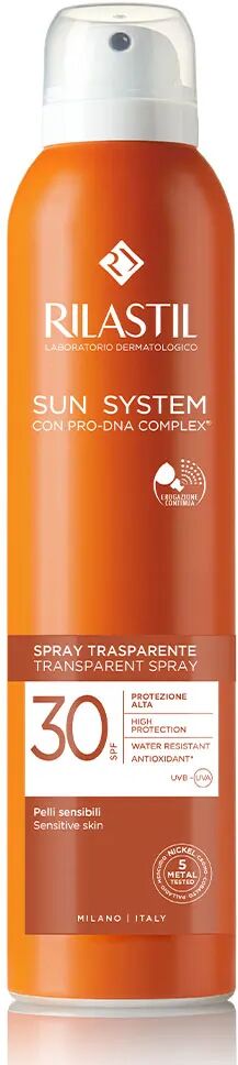 Rilastil Sun System Spray Solare Trasparente SPF 30 Protezione Corpo 200 ml