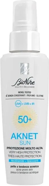 Bionike Aknet Sun Protezione Solare SPF 50+ per Pelle a Tendenza Acneica 50 ml