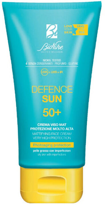 Bionike Defence sun crema viso mat spf50+ protezione molto alta 50 ml