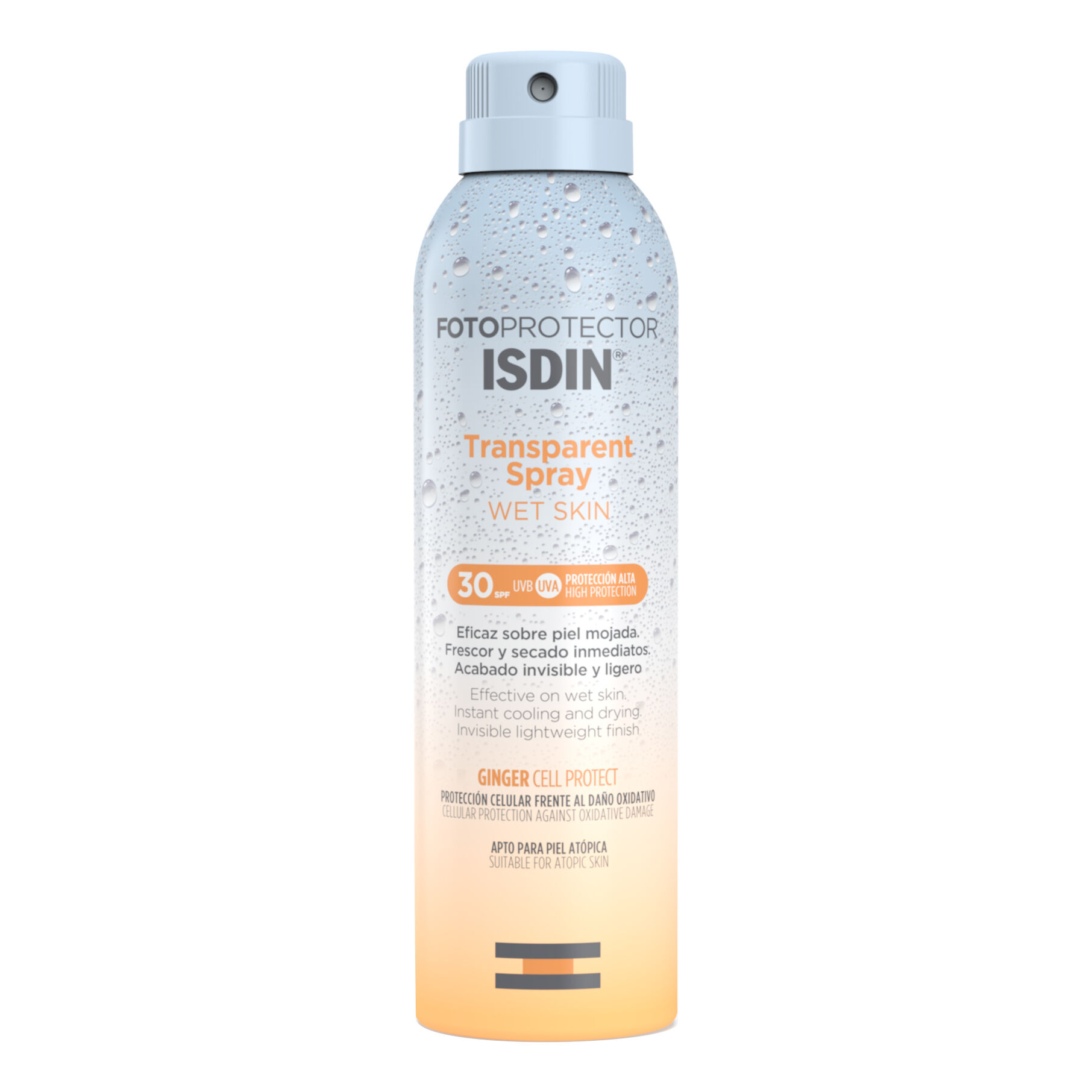 ISDIN Fotoprotector Spray Trasparente Wet Skin SPF 30 Protezione Corpo 250 ml