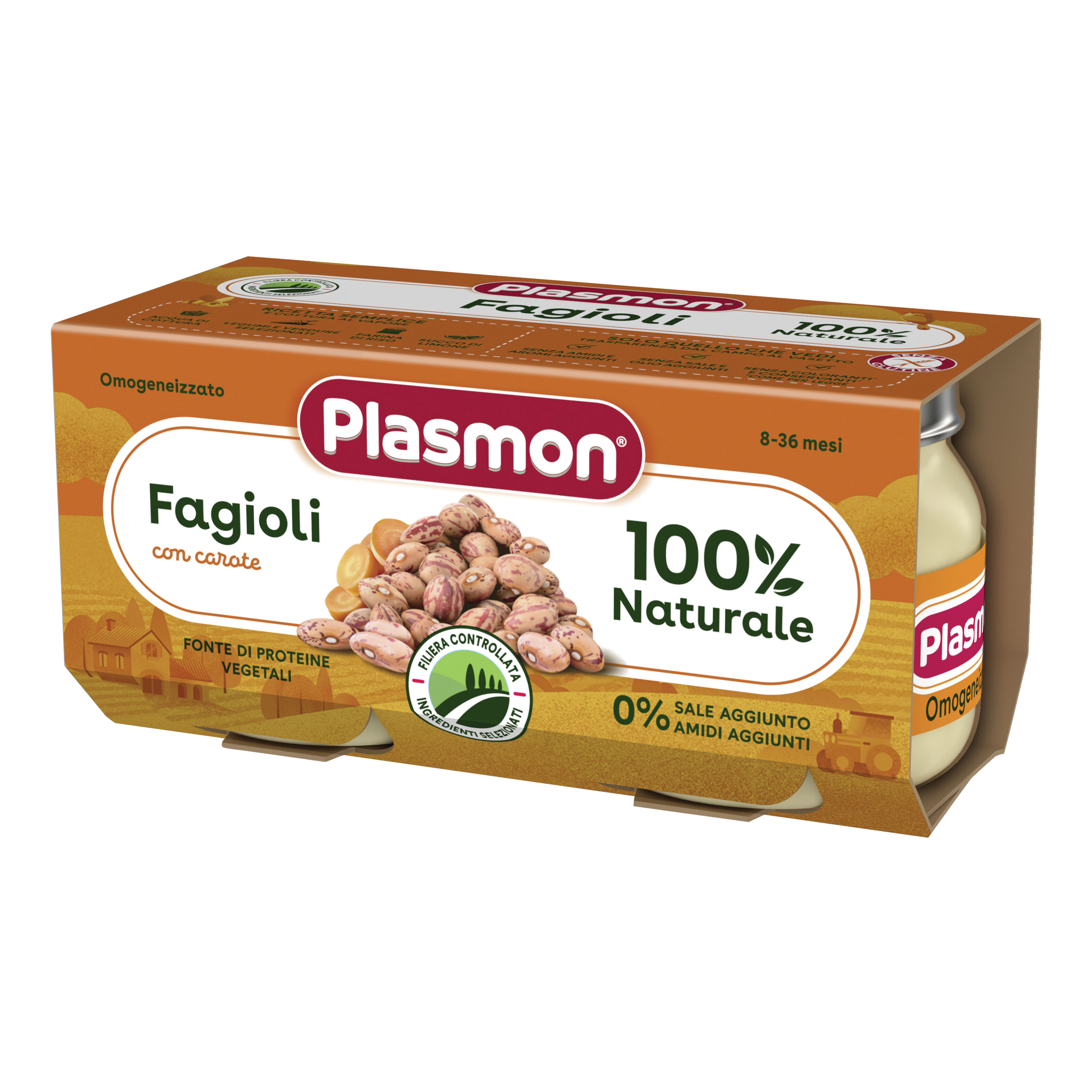 PLASMON Omo pl.fagioli/carote 2x80g