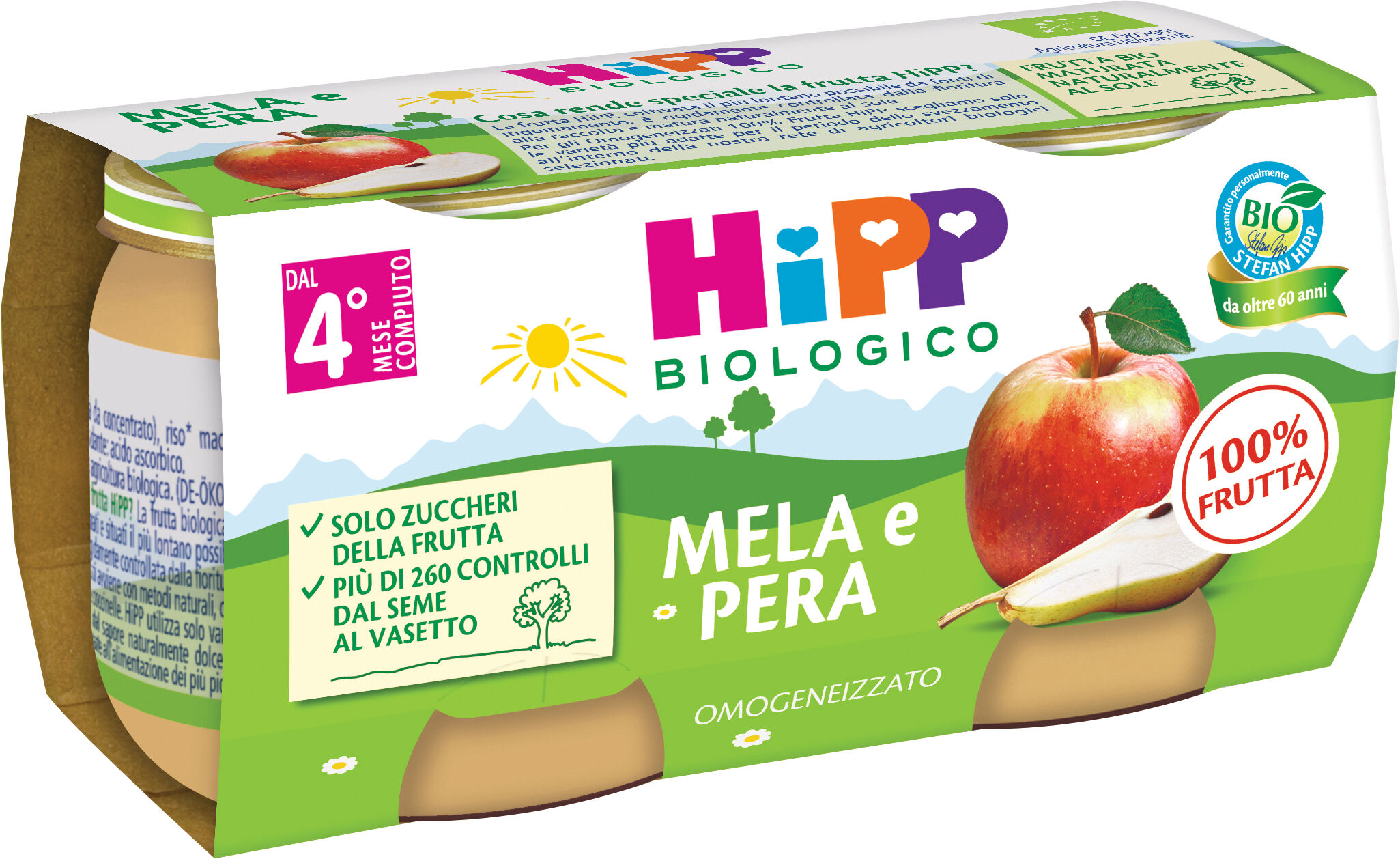 HIPP omogeneizzato mela/pera 2 x 80 g