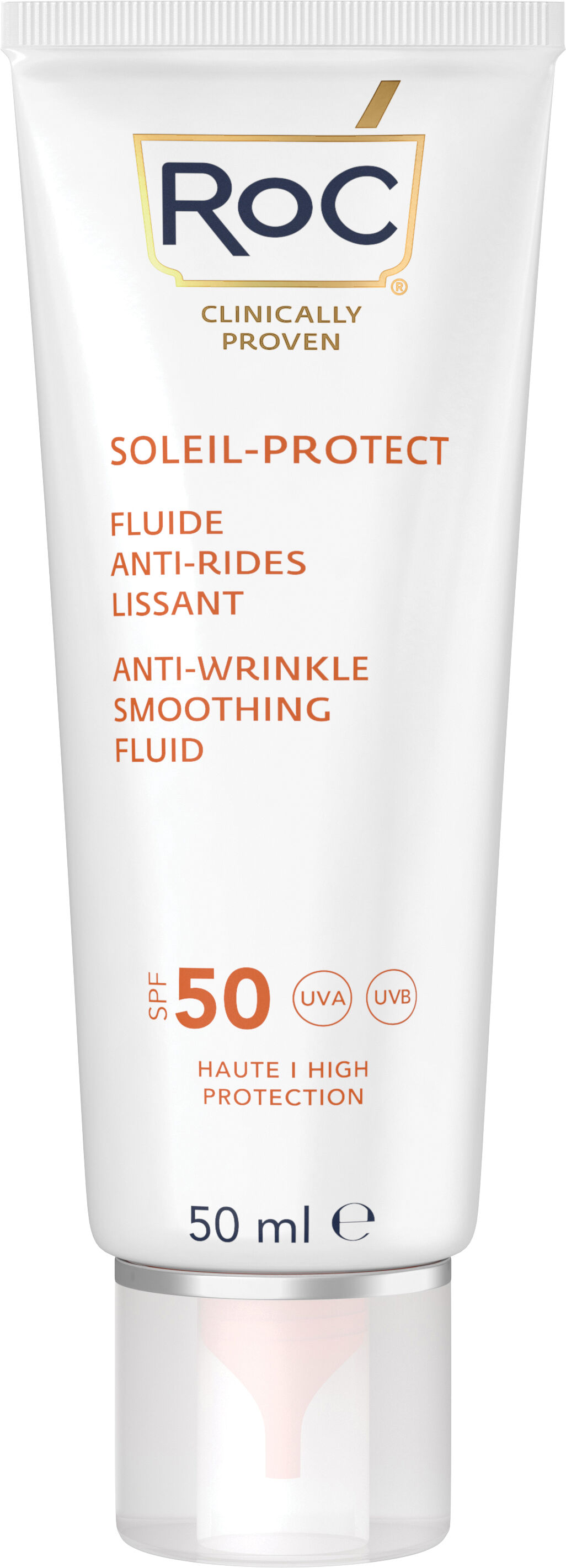 roc fluido solare viso spf 50+ anti-rughe levigante 50 ml