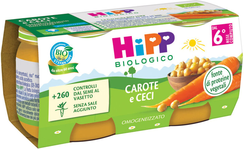 HIPP bio omogeneizzato carote/ceci 2x80 g