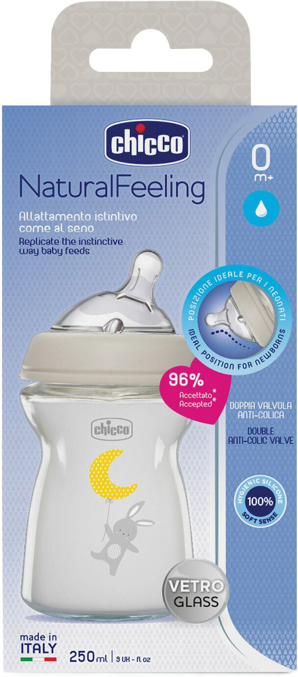 Chicco BIBERON NAT FEEL VETRO 0M+ 250 ML