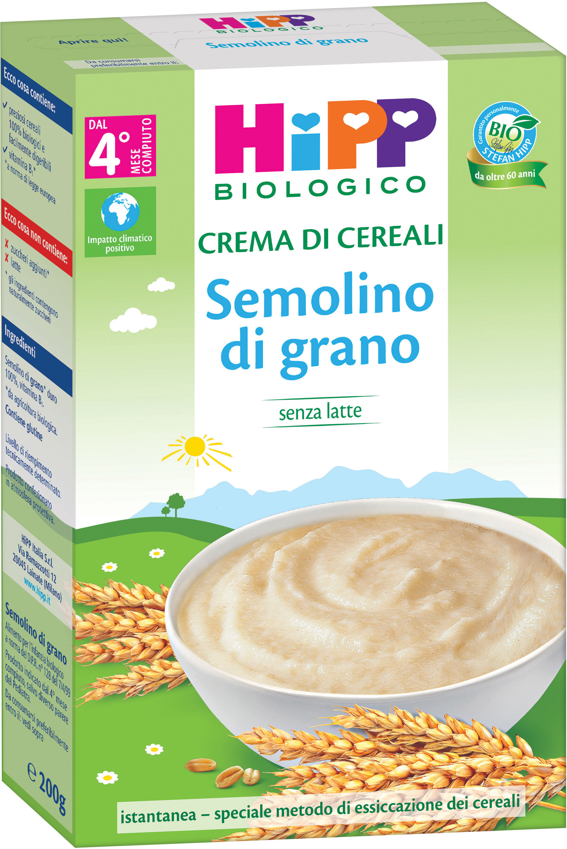 HIPP bio crema cereali semolino di grano 200 g