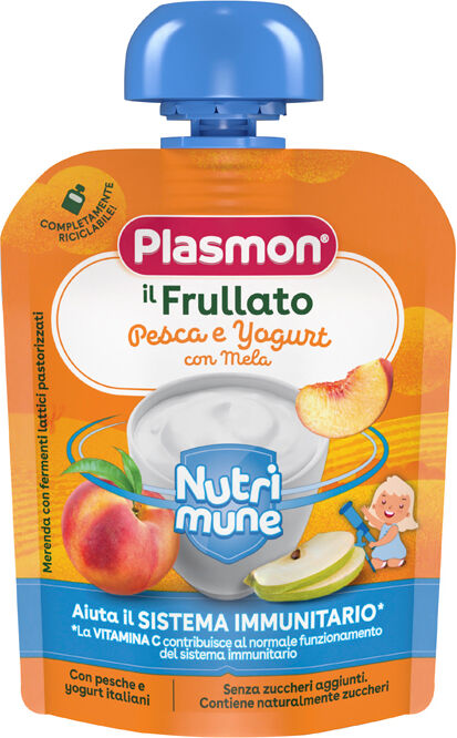 PLASMON nutri-mune pesca/yogurt con mela 85 g