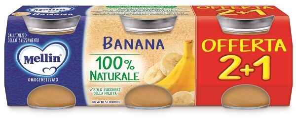 MELLIN omogeneizzato banana 3 pezzi da 100 g