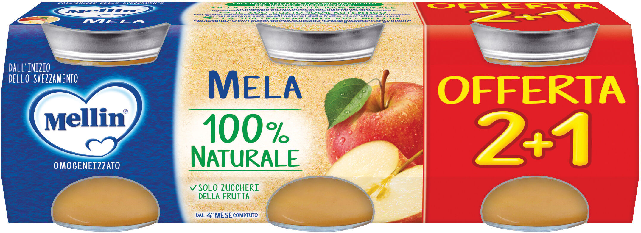 MELLIN omogeneizzato mela 3pz da 100 g