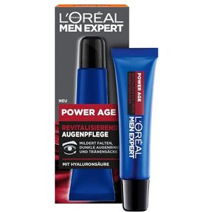 L’Oréal Paris men expert L'Oréal Paris Men Expert Anti-aging oogcrème voor mannen, oogverzorging met hyaluronzuur geschikt voor vermoeide en matte huid, Power Age, 1 x 15 ml