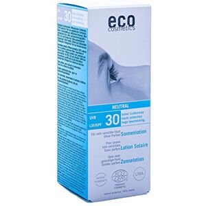 Eco Cosmetics Eco Zonnelotion neutraal SPF 30+, waterbestendig, veganistisch, zonder microplastic, natuurlijke cosmetica voor gezicht en lichaam, 1 x 100 ml