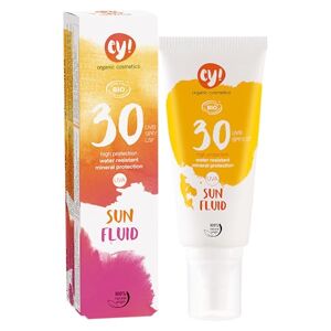 Eco Cosmetics Ey! Organic Cosmetics Sunspray zonnespray, SPF 30+, waterbestendig, veganistisch, zonder microplastic, natuurlijke cosmetica voor gezicht en lichaam, 1 verpakking (1 x 100 ml)