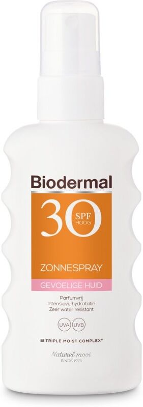 Biodermal Zonnespray Gevoelige Huid SPF30 175 ml Zonnebrandspray