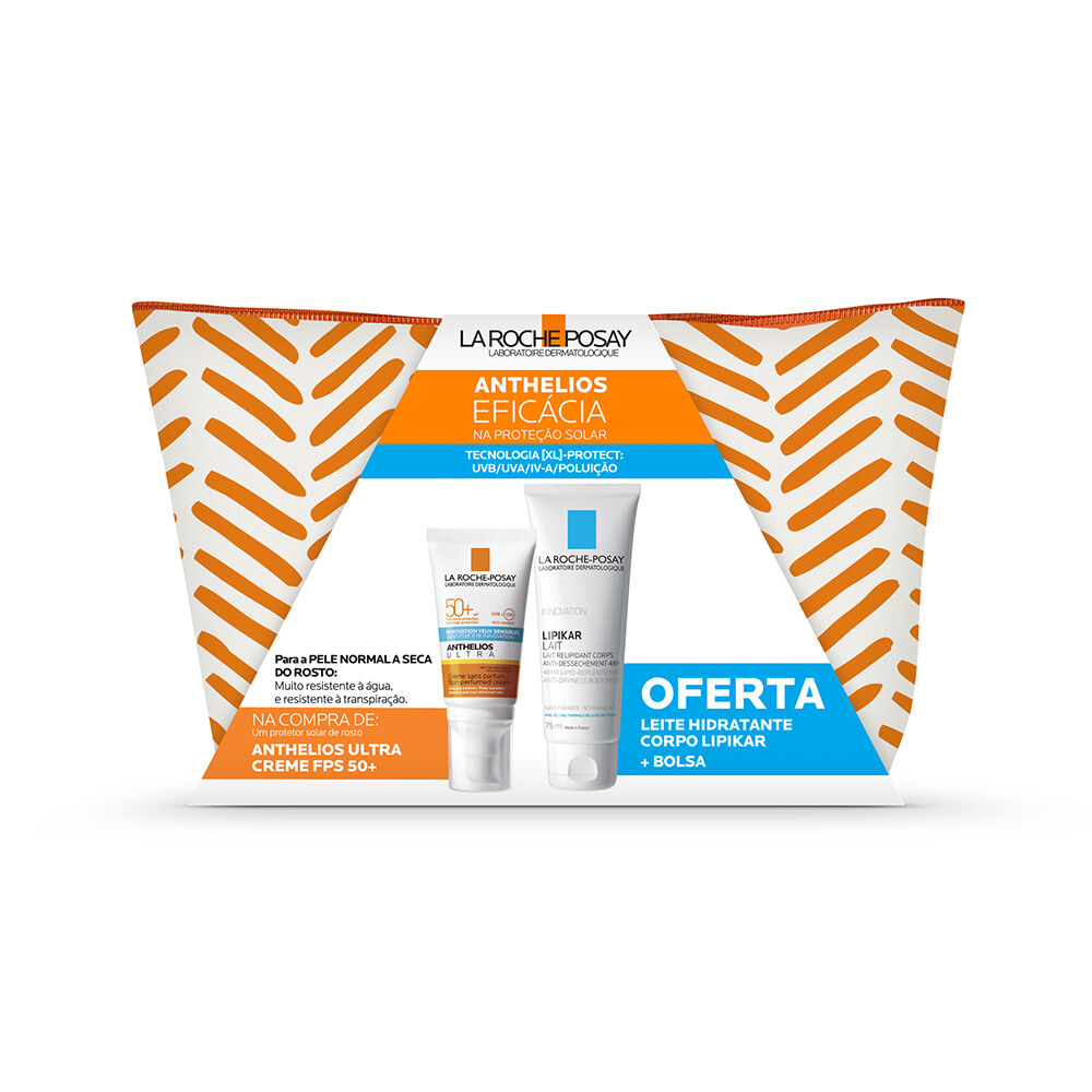 La Roche-Posay Anthelios Ultra sem Perfume SPF50+ 50ml + Lipikar Leite Relipidante Corporal 75ml + B