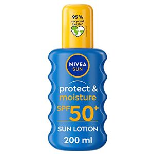 NIVEA SUN Protect & Moisture Sun Spray SPF 50+ (200ml), Moisturising Suncream Spray with SPF 50+, Advanced Sunscreen Providing Immediate, Effective UVA + UVB Protection