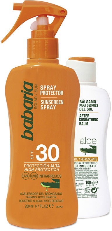 Photos - Sun Skin Care Babaria Solar Aloe Vera SPF30 Gun Lot 2 pz