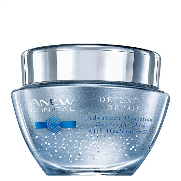 Avon Noční hydratační pleťová maska s komplexem Hyaluronic 3X Anew Clinical (Defend & Repair Overnight Mask) 50 ml