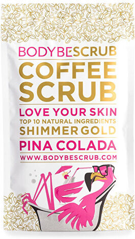 BODYBE Kávový peeling s třpytivým efektem Pina Colada (Coffee Scrub Shimmer Gold) 100 g