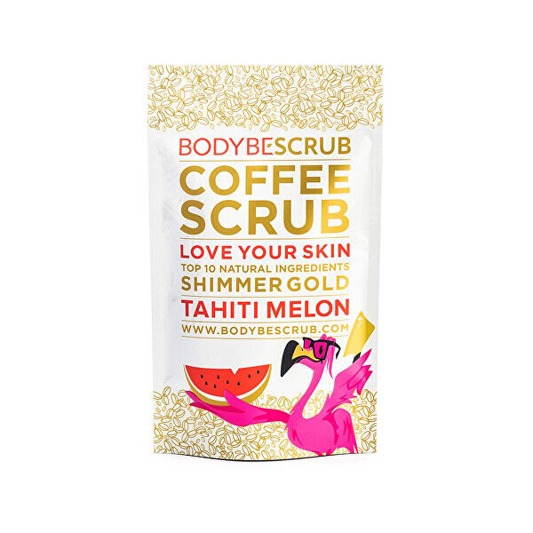 BODYBE Kávový peeling s třpytivým efektem Tahiti Meloun (Coffee Scrub Shimmer Gold) 100 g