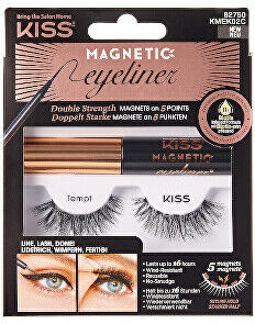 KISS Magnetické umělé řasy s očními linkami (Magnetic Eyeliner & Lash Kit) 02 Tempt