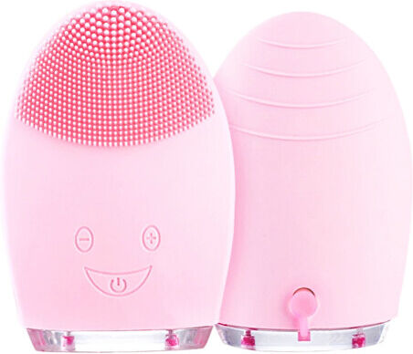 Palsar 7 Kulatý elektrický masážní kartáček na čištění pleti (Facial Cleansing Massage Brush Silicone Rechargeable Brush) Světle růžový