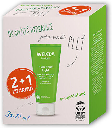 Weleda Dárková sada hydratačního a vyživujícího krému Skin Food Light 3 x 75 ml