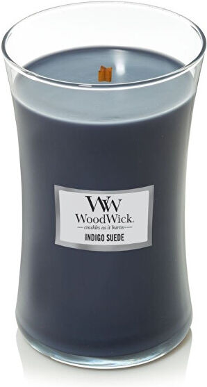 WoodWick Vonná svíčka váza velká Indigo Suede 609,5 g