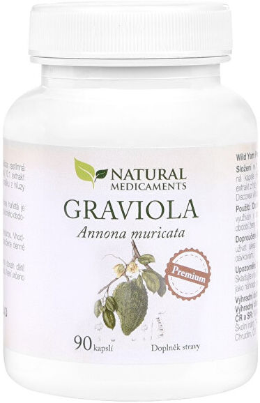 Natural Medicaments Graviola anona (Annona muricata) 90 kapslí