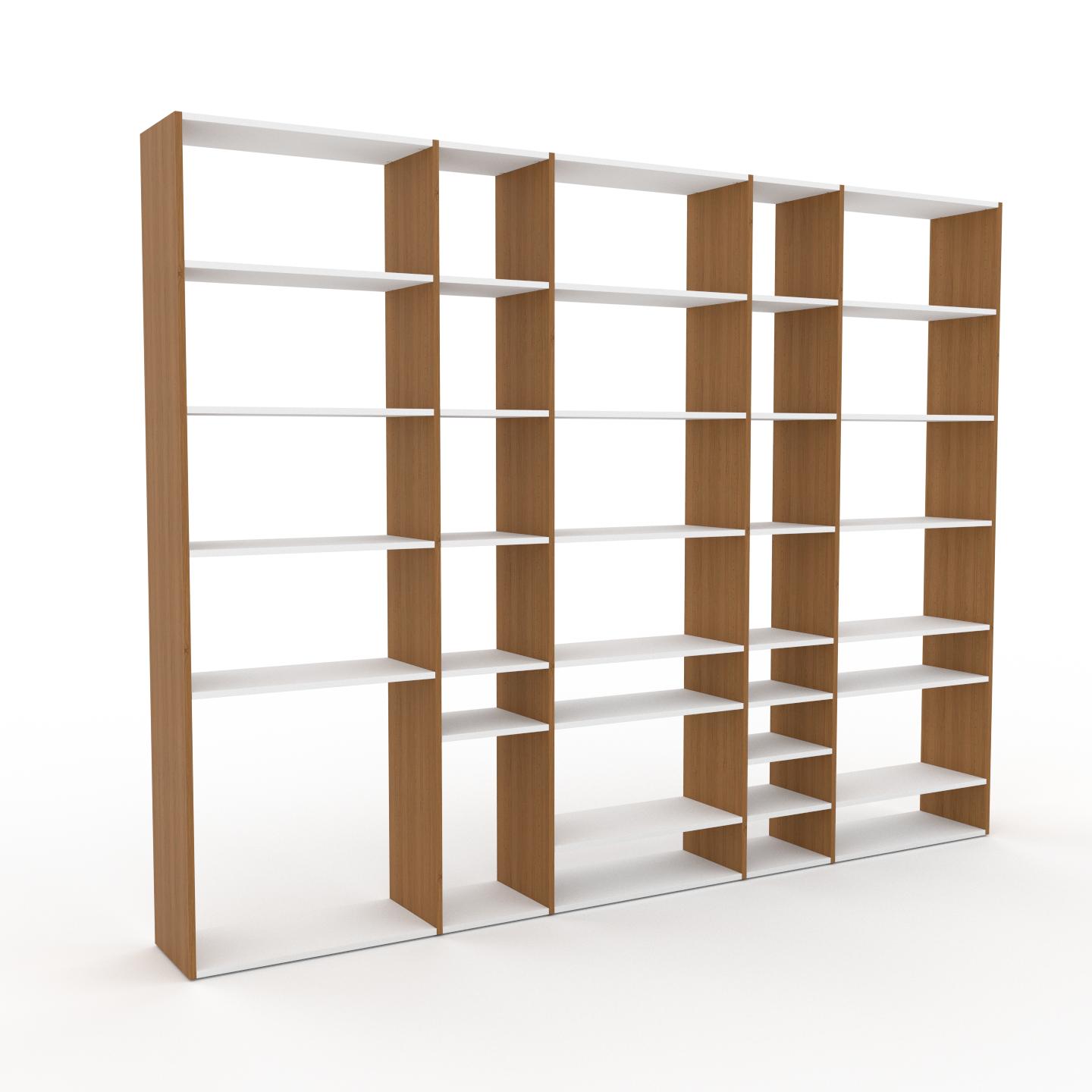 MYCS Bücherregal Eiche, Holz - Modernes Regal für Bücher: Hochwertige Qualität, einzigartiges Design - 303 x 233 x 35 cm, konfigurierbar