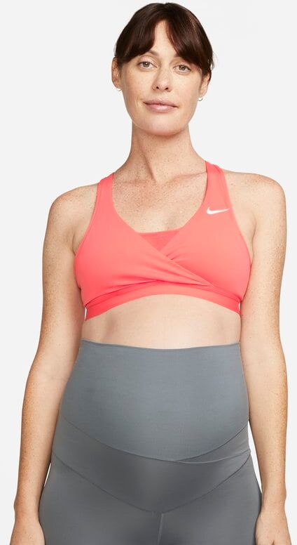 Nike Dri-FIT (M) Swoosh Women's Medium-Support Padded Sports Bra (Maternity) - Orange - size: XS, S, M, L, XL