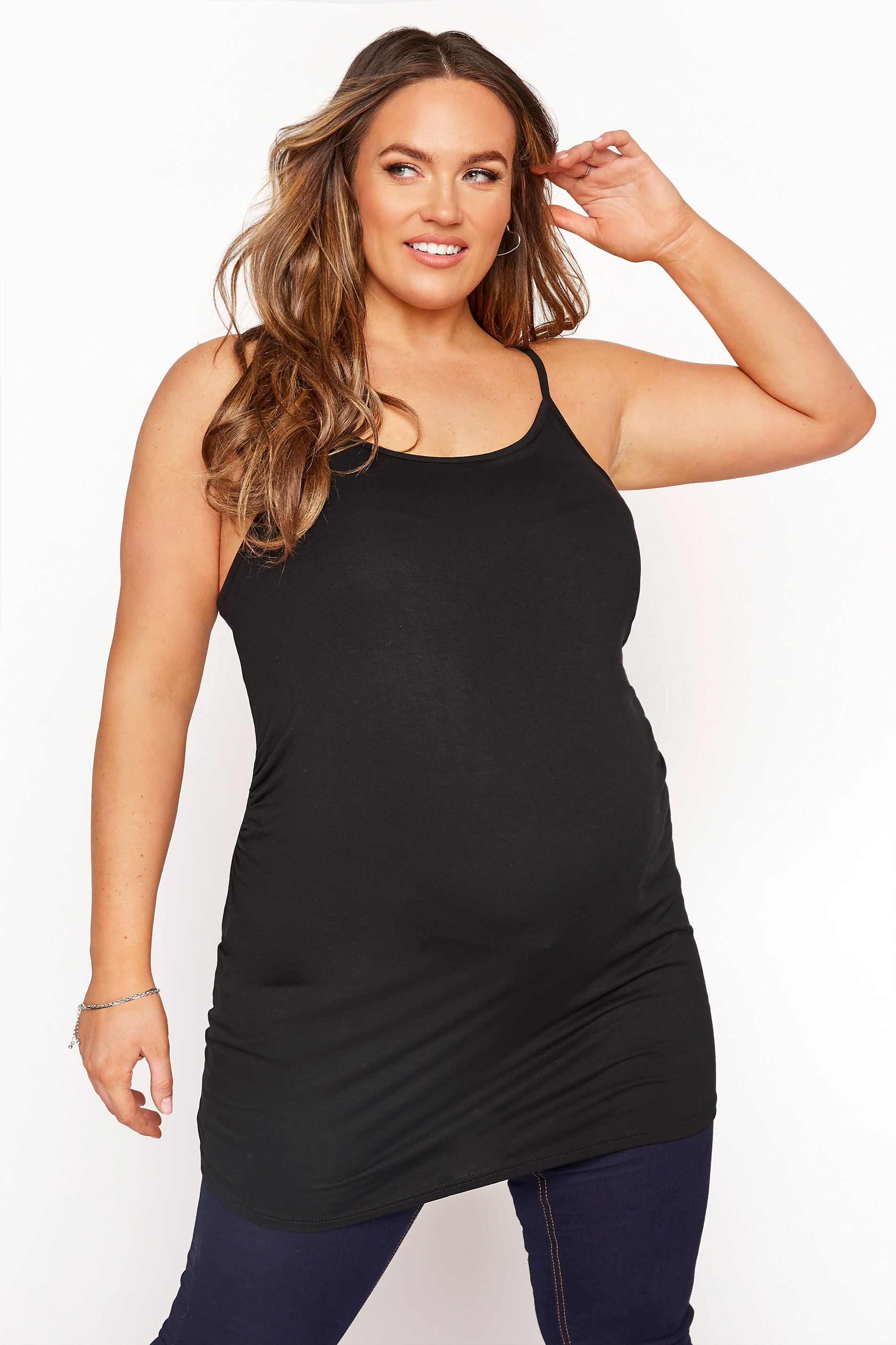 Yours Clothing Bump it up maternity black cami with secret support