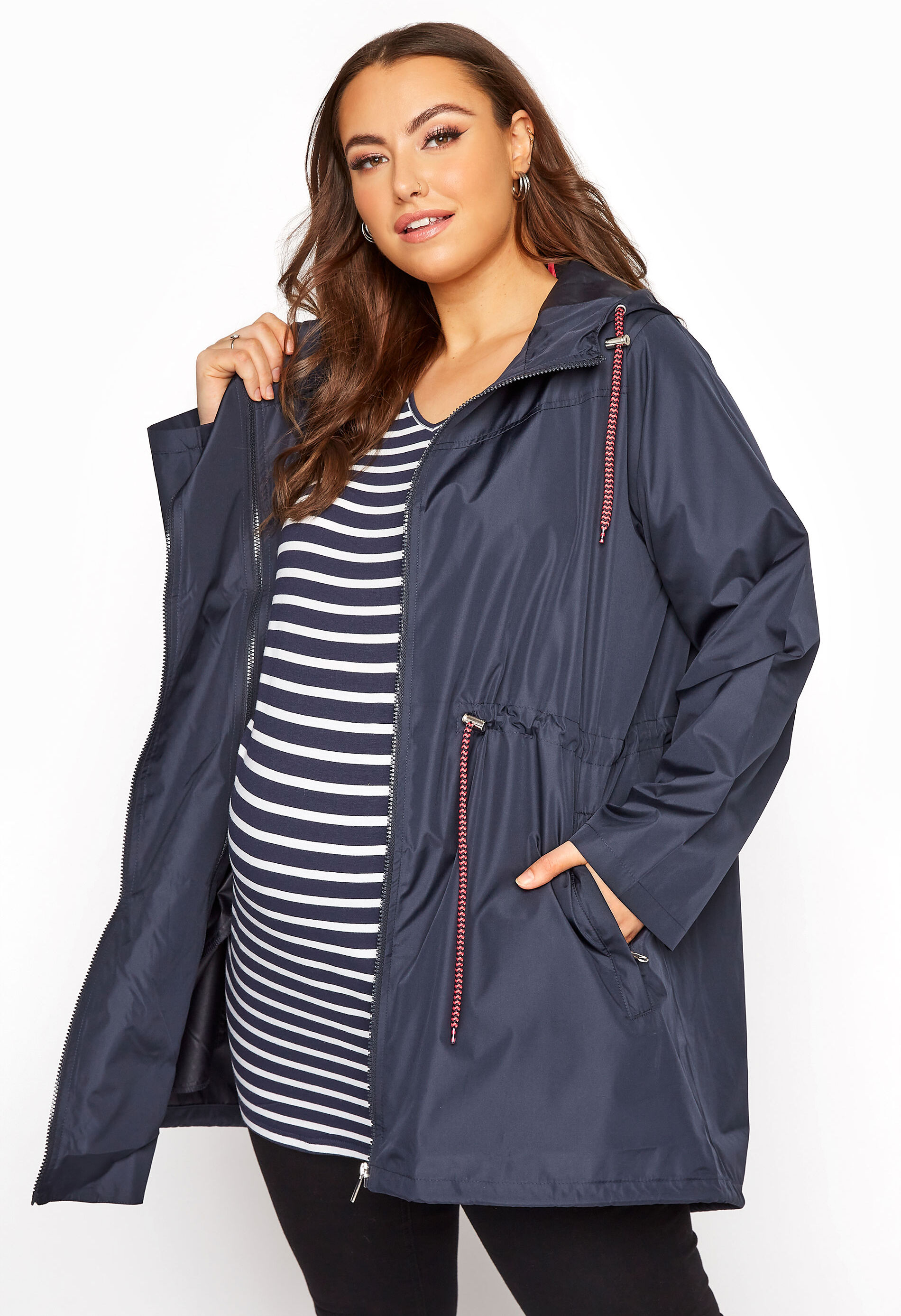 Yours Clothing Bump it up maternity navy pocket parka