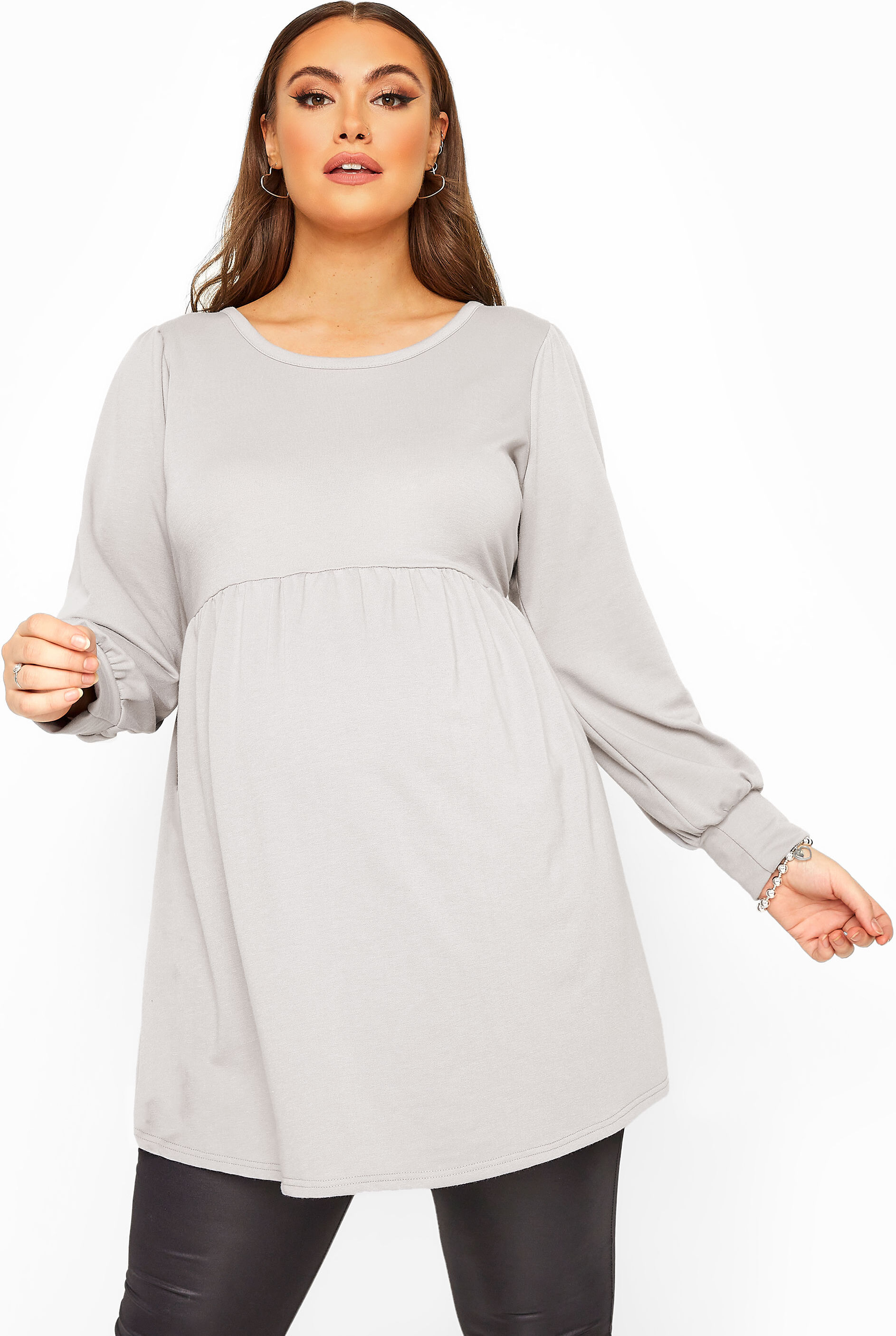 Yours Clothing Bump it up maternity grey peplum sweatshirt