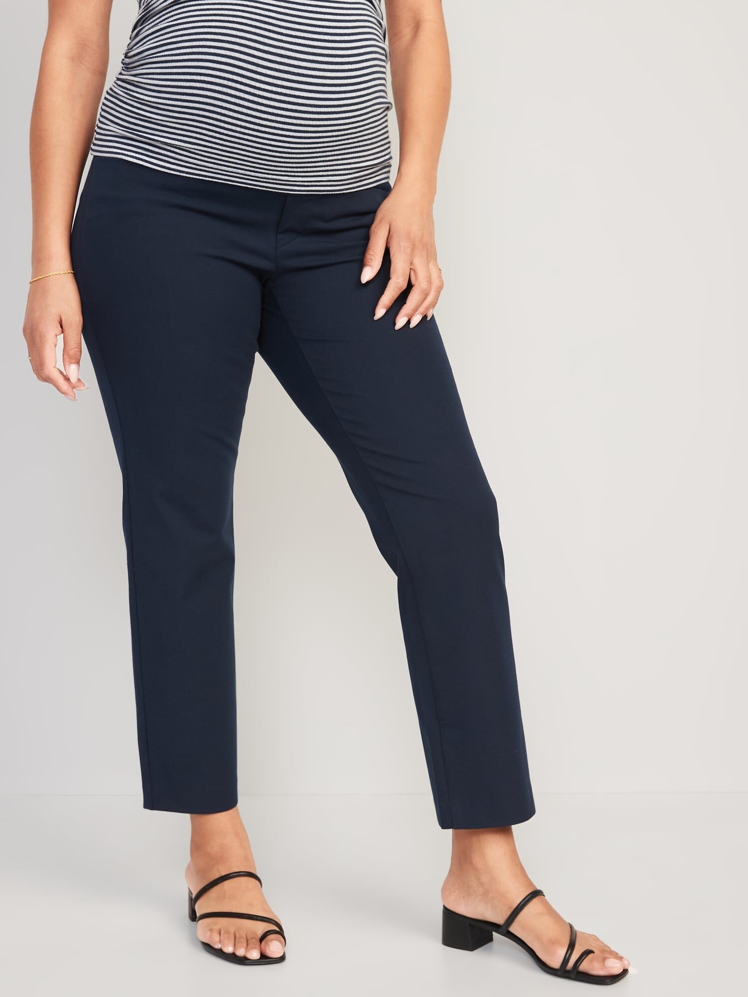 Old Navy Maternity Full-Panel Pixie Straight Ankle Pants - female - Colour: Blue - Size: 16