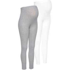 Neun Monate Umstandsleggings », 2er Pack Hose für Schwangerschaft und... grau-meliert-weiss  44/46