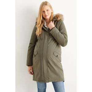 C&A Mama C&A Umstands-Parka mit Kapuze und Babyeinsatz, Grün, Größe: 36 Weiblich